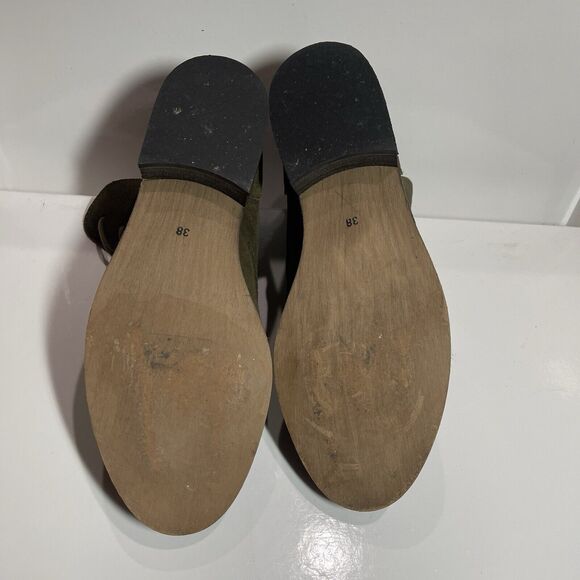 Andre Women Suede Lace Up Ankle Boots Size EUR 38 US 7.5 Green Suede Excellent - Picture 10 of 11